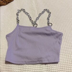 Chain Strap Lilac Crop Top
